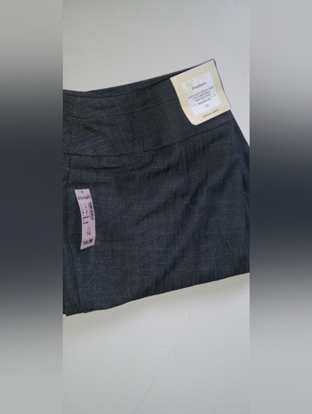 dressbarn Womens Dark Charcoal Trouser